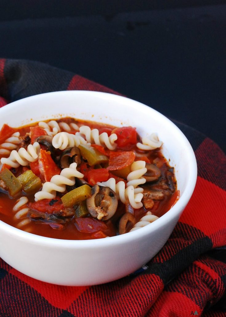 gluten free slow cooker pizza soup