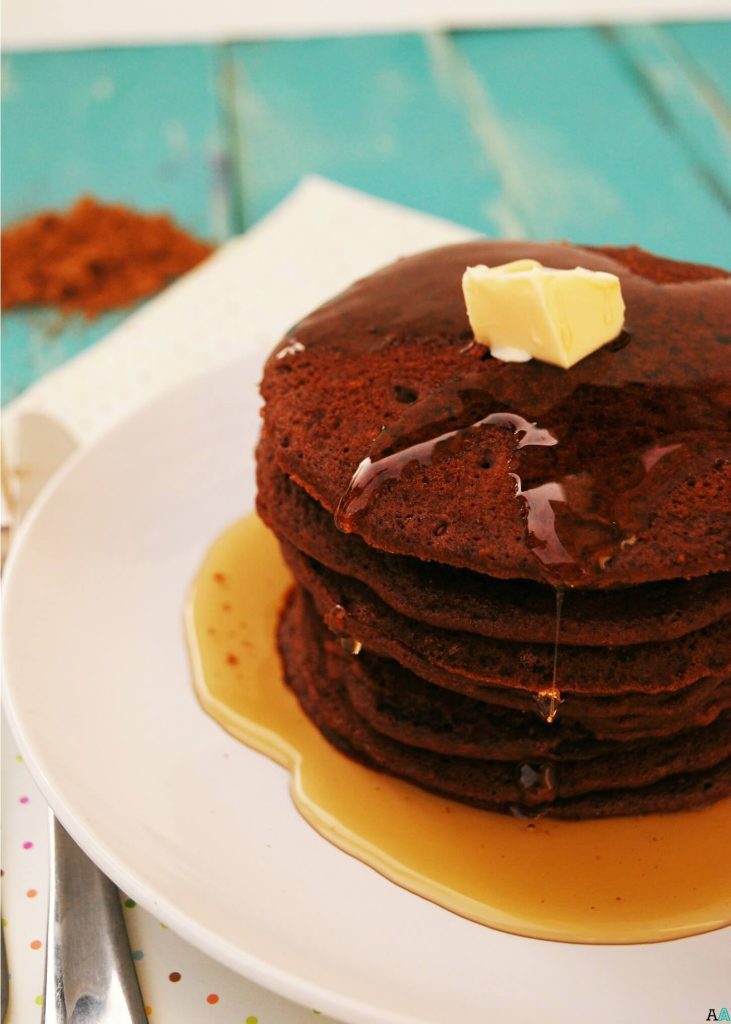 Chocolate Pancakes (GF, DF, Egg, Soy, Peanut/Tree nut Free, Top 8 Free, Vegan) copyright by Allergy Awesomeness