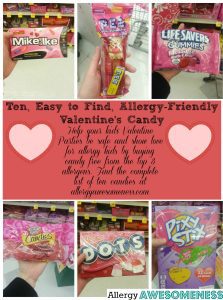 food allergy friendly candies for Valentines Day by Allergy Awesomeness