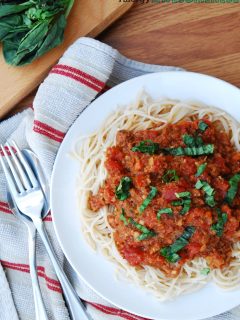 Slow Cooker Bolognese (GF, DF, Egg, Soy, Peanut/Tree nut Free, Top 8 Free) Recipe by Allergy Awesomeness #ad #yesyoucan