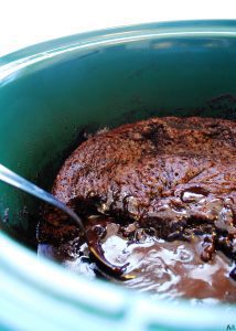 Slow Cooker Chocolate Lava Cake (Gluten, dairy, egg, soy, peanut and tree nut free; top 8 free; vegan) Dessert recipe by AllergyAwesomeness.com