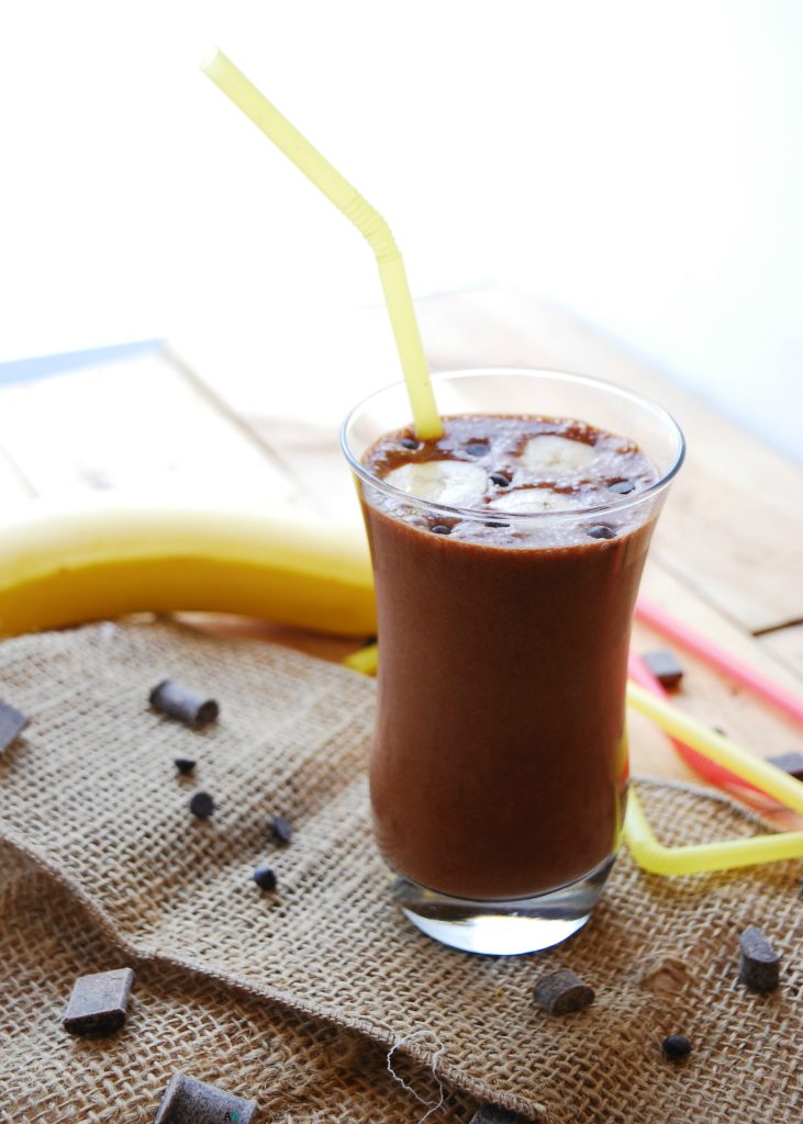 Chocolate Banana SunButter Breakfast Shake (Gluten, dairy, egg, soy, peanut & tree nut free; top 8 free; vegan) Recipe by AllergyAwesomeness.com