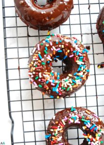 Gluten-free & Vegan Double Chocolate Baked Donuts (Gluten, dairy, egg, soy, peanut & tree nut free; top 8 free) Breakfast recipe by AllergyAwesomeness.com