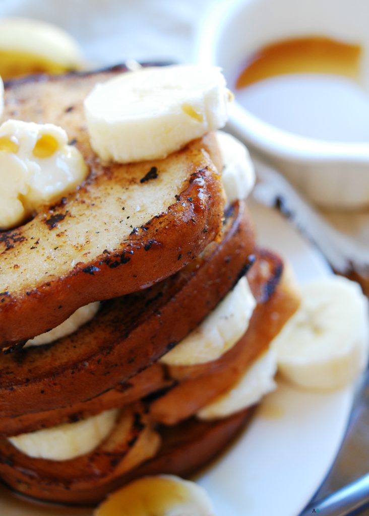 Vegan Banana French Toast (Gluten, dairy, egg, soy, peanut & tree nut free; top 8 free) Breakfast recipe by AllergyAwesomeness.com