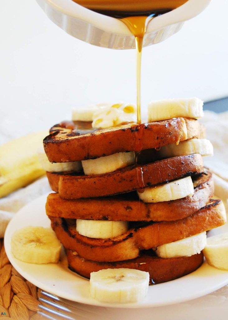 Vegan Banana French Toast (Gluten, dairy, egg, soy, peanut & tree nut free; top 8 free) Breakfast recipe by AllergyAwesomeness.com