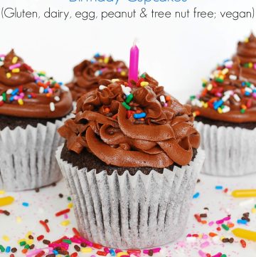 The BEST Allergy-friendly Chocolate Birthday Cupcakes