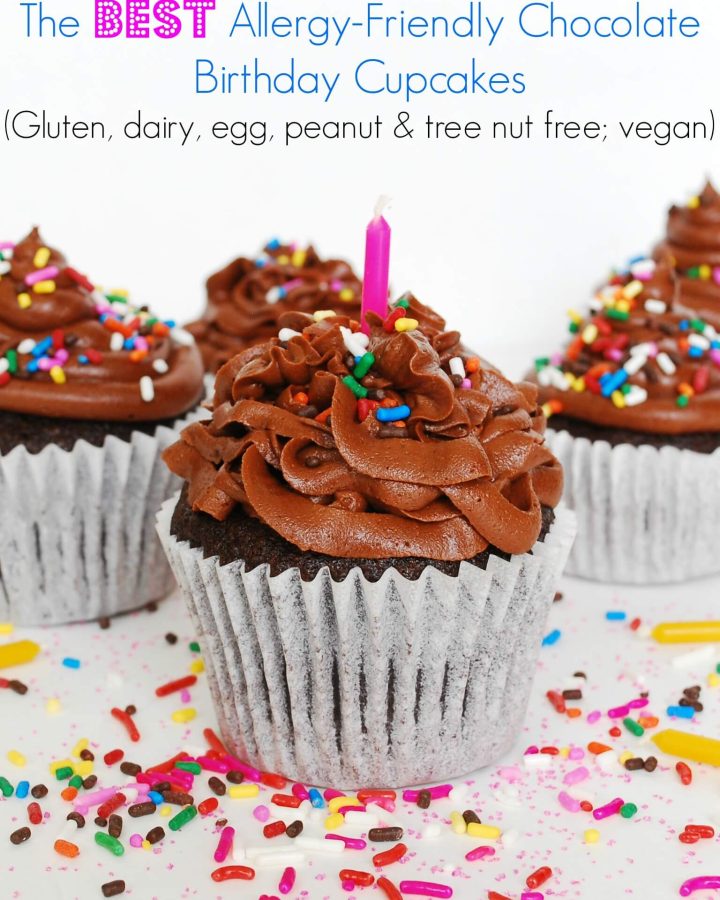 The BEST Allergy-friendly Chocolate Birthday Cupcakes