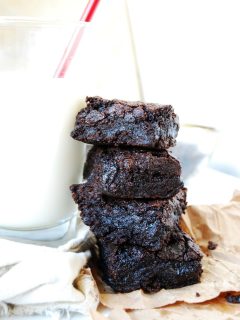 The BEST Gluten-free Vegan Brownies (One bowl!) Dessert recipe by AllergyAwesomeness.com