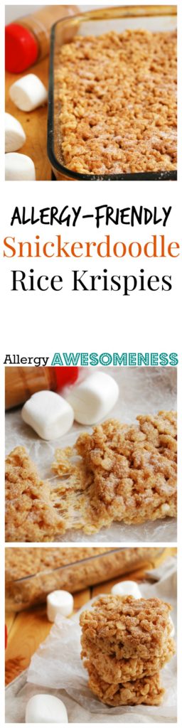Allergy-friendly Snickerdoodle Rice Krispie Treats Dessert Recipe by Allergy Awesomeness