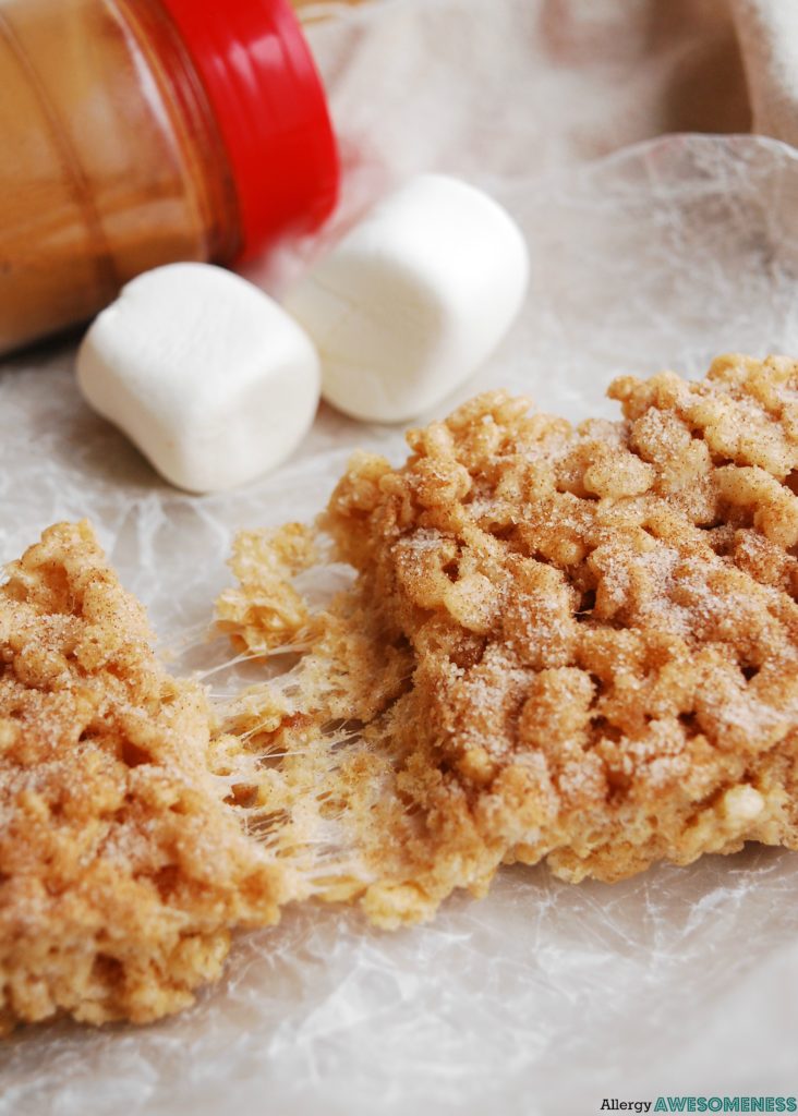 Gluten-free Snickerdoodle Rice Krispie Treats Recipe by AllergyAwesomeness