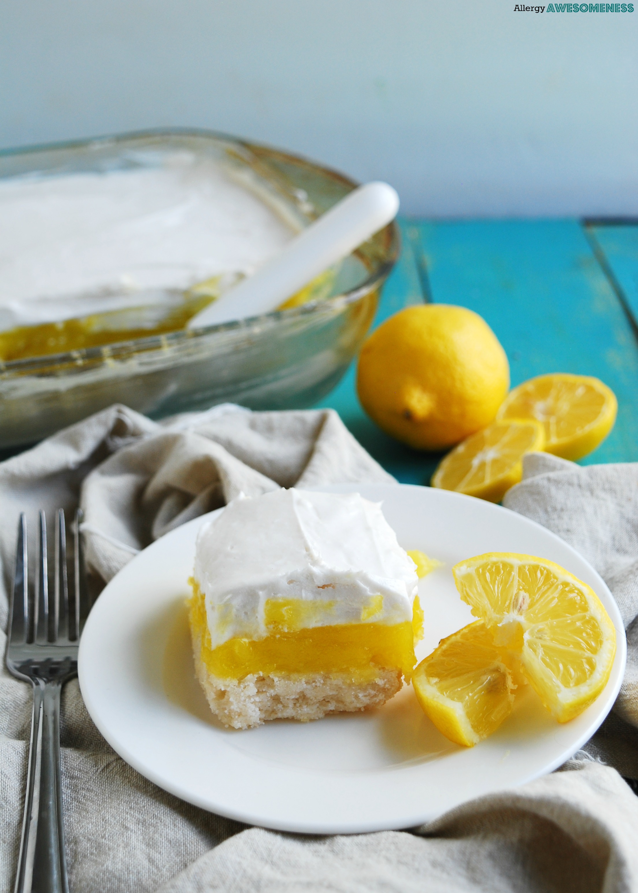 Gluten-free Lemon Pie Bars Dessert recipe by Allergy Awesomeness
