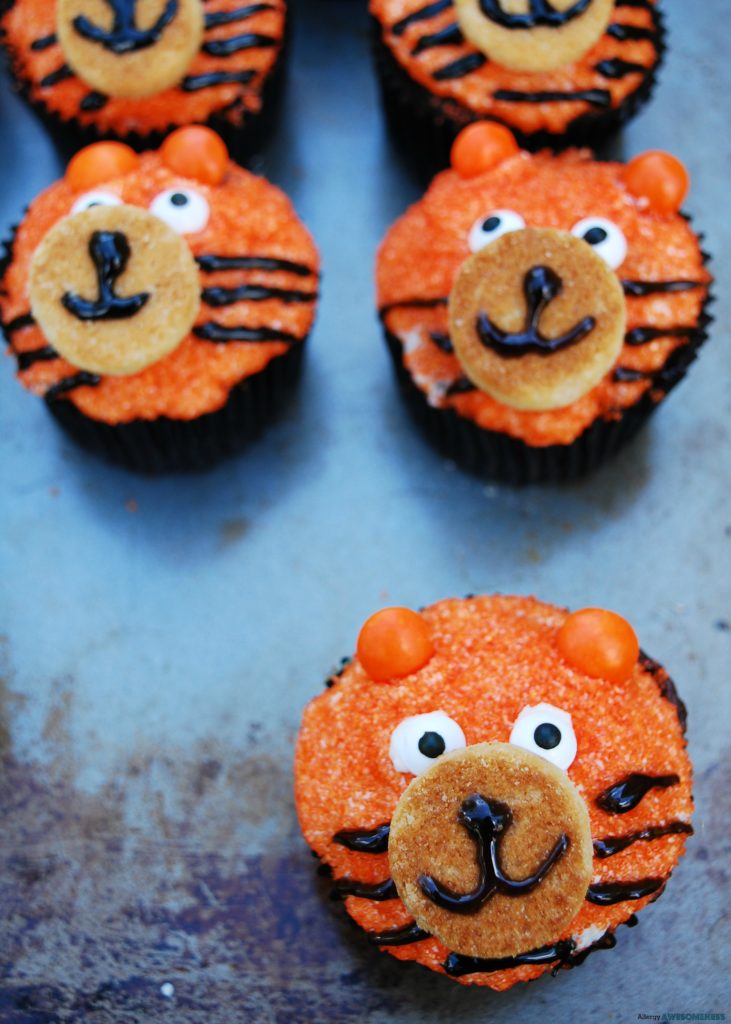 Dairy-free Tiger Birthday Cupcakes by Allergy Awesomeness