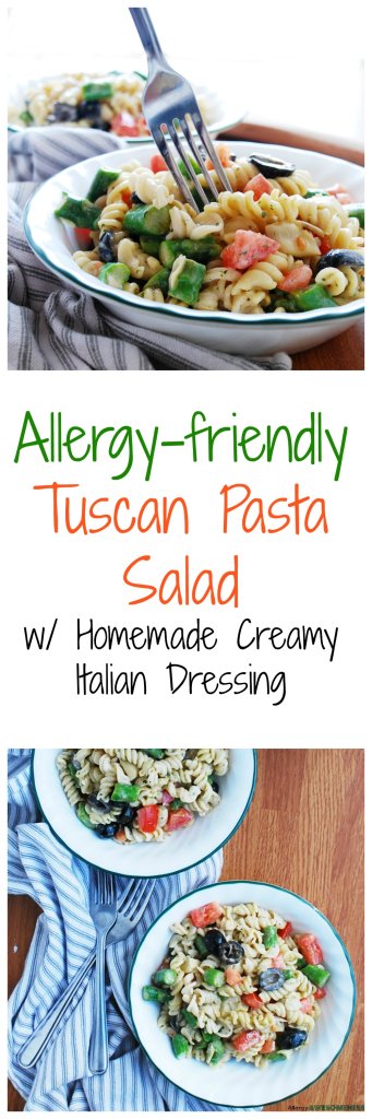 Allergy-friendly Tuscan Pasta Salad by AllergyAwesomeness.com