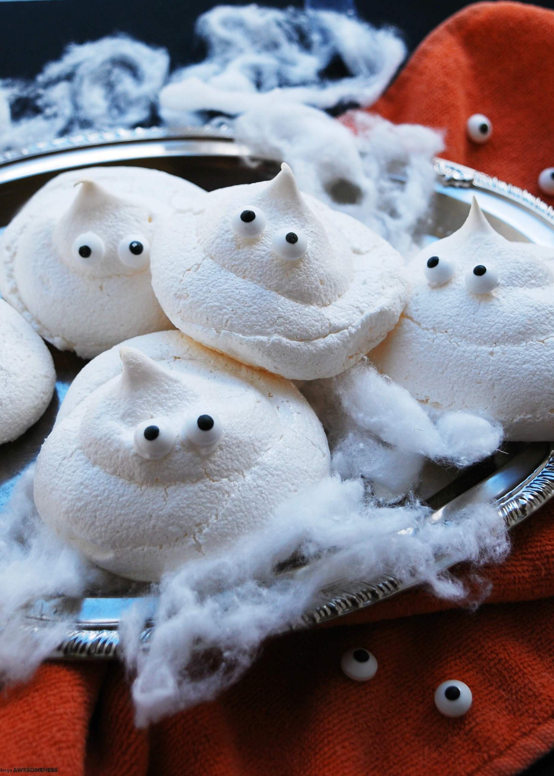 Egg-free Ghost Meringues Recipe by AllergyAwesomeness.com