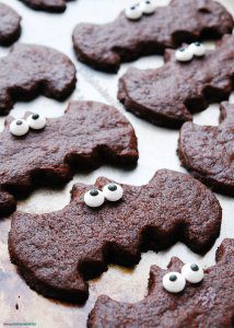 Chocolate Sugar Cookie Bat Treats for Halloween