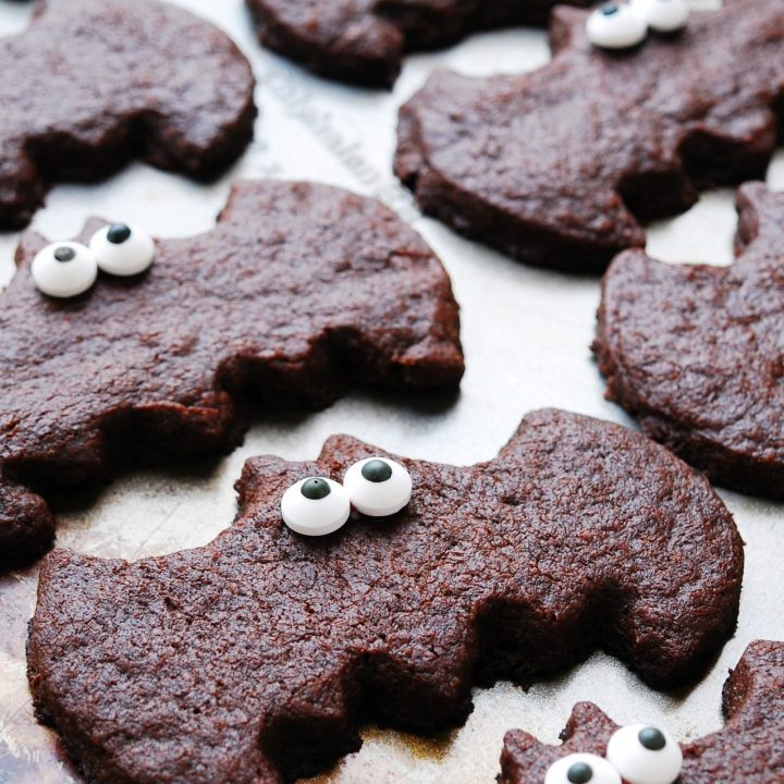 gluten-free-dairy-free-Chocolate Sugar Cookie Bat Treats for Halloween