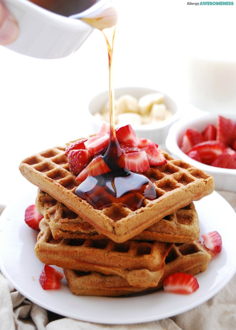 Blender Buckwheat, SunButter & Banana Waffles (Gluten, dairy, egg, soy