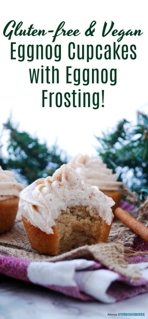 gluten-free and vegan eggnog cupcakes with eggnog frosting recipe