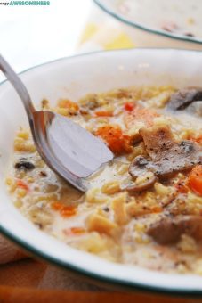 Gluten & Dairy-free Instant Pot Chicken, Mushroom & Wild Rice Soup + VIDEO
