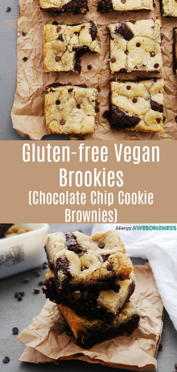 Glutenfree Vegan Chocolate Chip Cookie Brownies (AKA Brookies