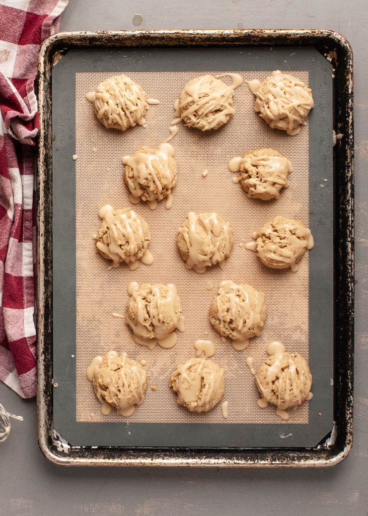 gluten-free-dairy-free-maple-cookies-on-cookie-sheet-overhead