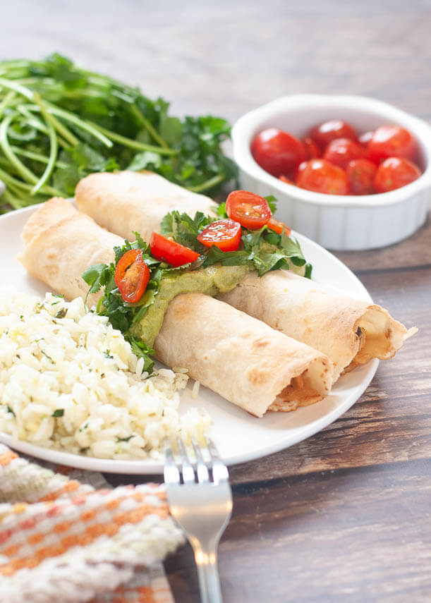 gluten and dairy free baked chicken taquitos