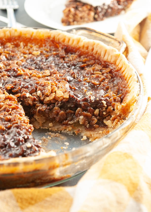 Black Bottom Oatmeal Pie (Also Known As No Nut Pecan Pie)