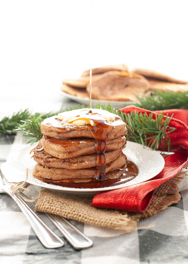 Gluten Free Vegan Gingerbread Pancakes (Top 8 free, too!)