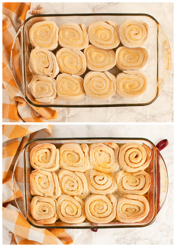 gluten-free-vegan-orange-rolls-before-and-after-baking-comparison-photo