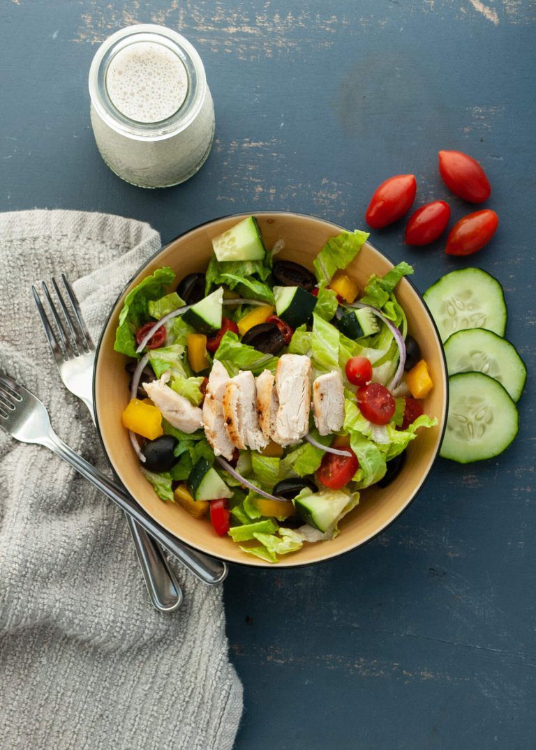 Greek Salad with Vegan Tzatziki Sauce Allergy Awesomeness