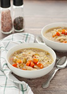 two-bowls-of-chicken-and-rice-soup