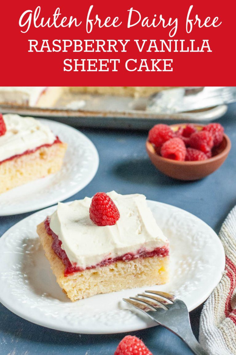 Gluten and Dairy Free Vanilla Raspberry Sheet Cake + VIDEO! Allergy