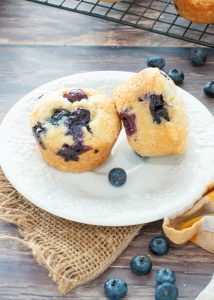 two-gluten-free-blueberry-muffins-on-a-plate