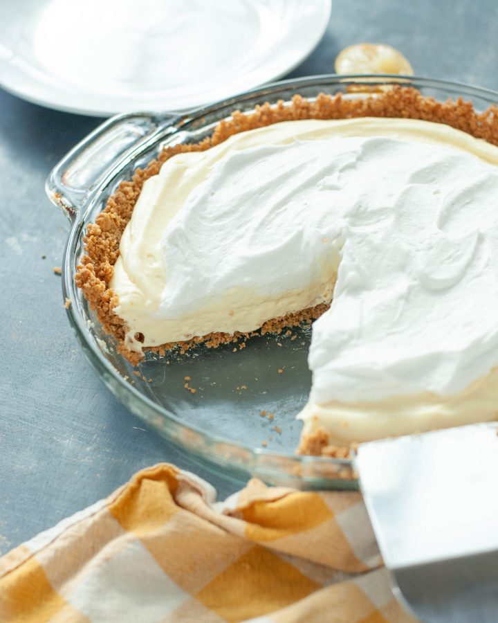 gluten-free-dairy-free-lemon-cream-pie with slice taken out
