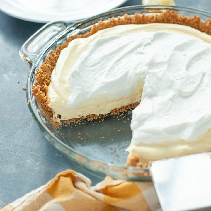 gluten-free-dairy-free-lemon-cream-pie with slice taken out