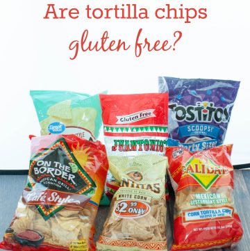 are tortilla chips gluten free text with various bags of different brands below