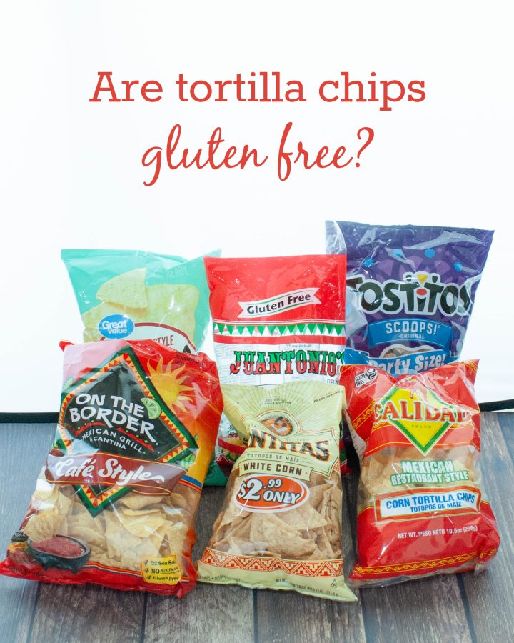 are tortilla chips gluten free text with various bags of different brands below